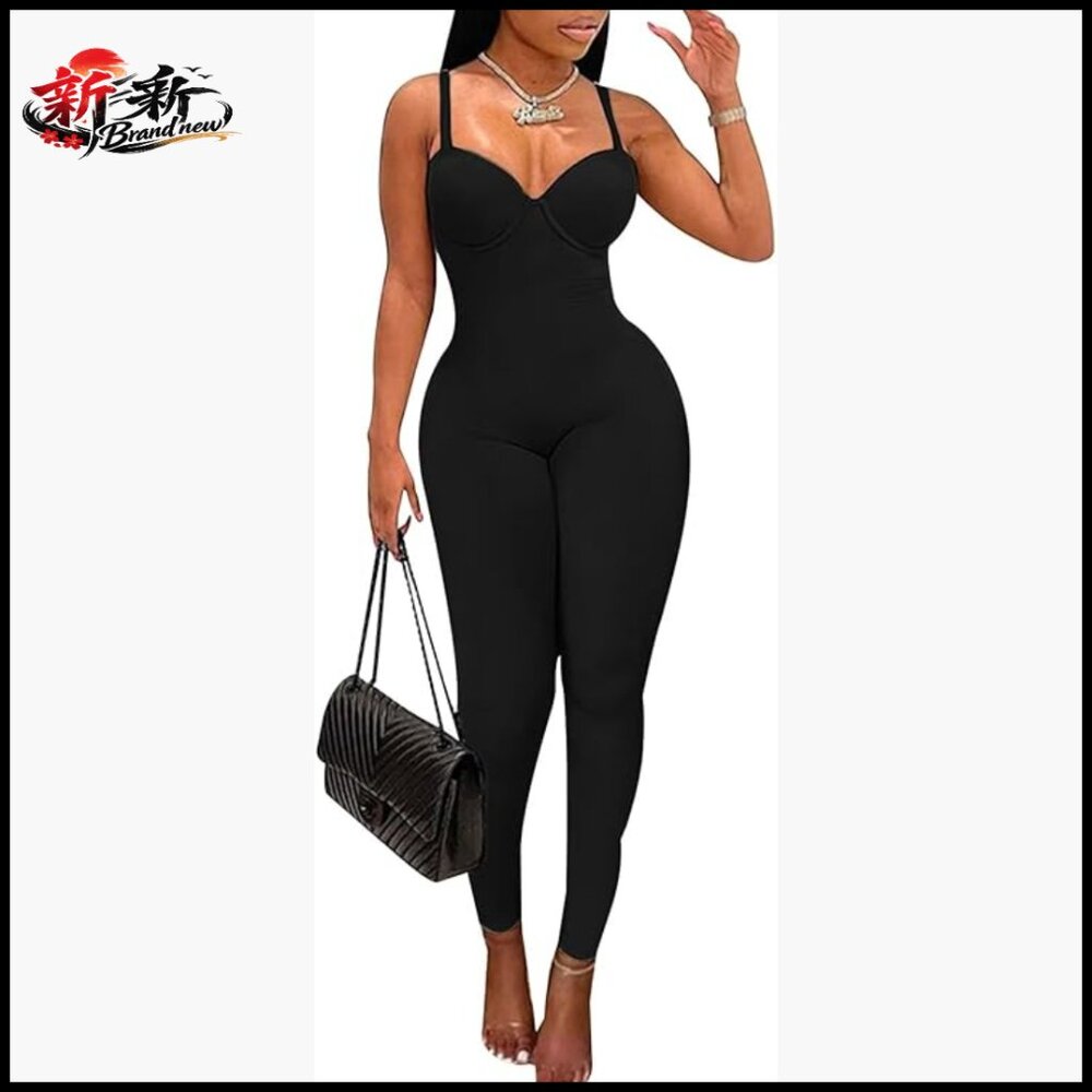 Spandex Jumpsuit With Adjustable Straps, Bodycon Fit